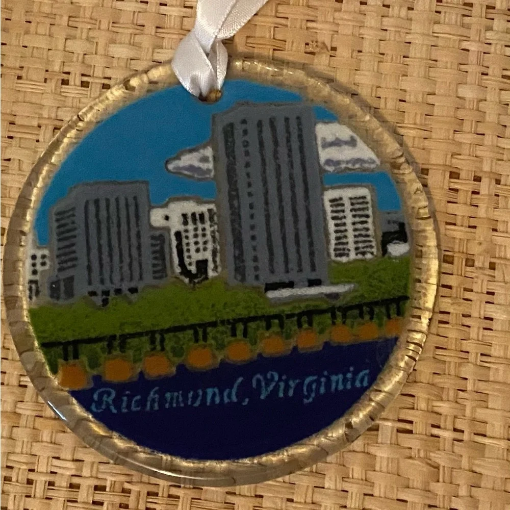 Peggy Karr Christmas Ornament Fused Glass Richmond Virginia Ornament Rare